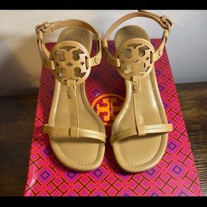 Tory Burch Miller Nude Wedge Sandals